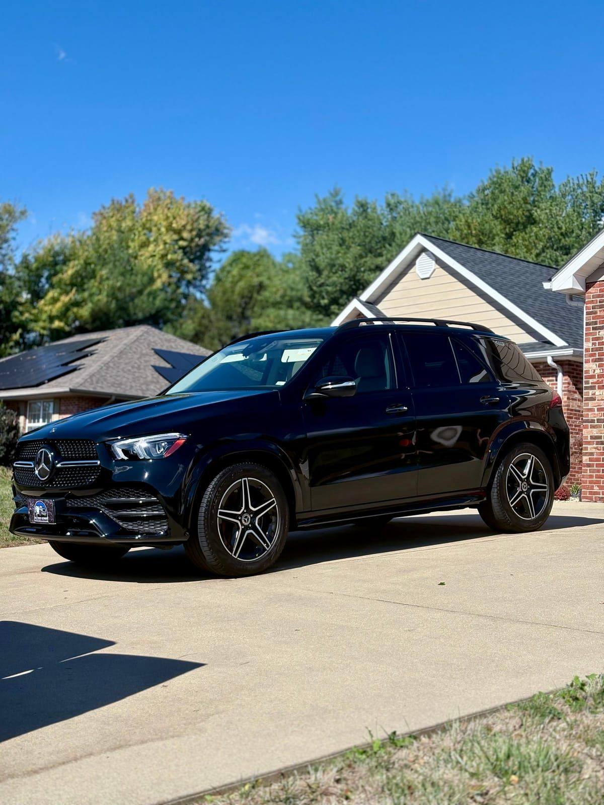 Black Mercedes GLE coupe with wet-look gloss finish after detailing in the Metro East