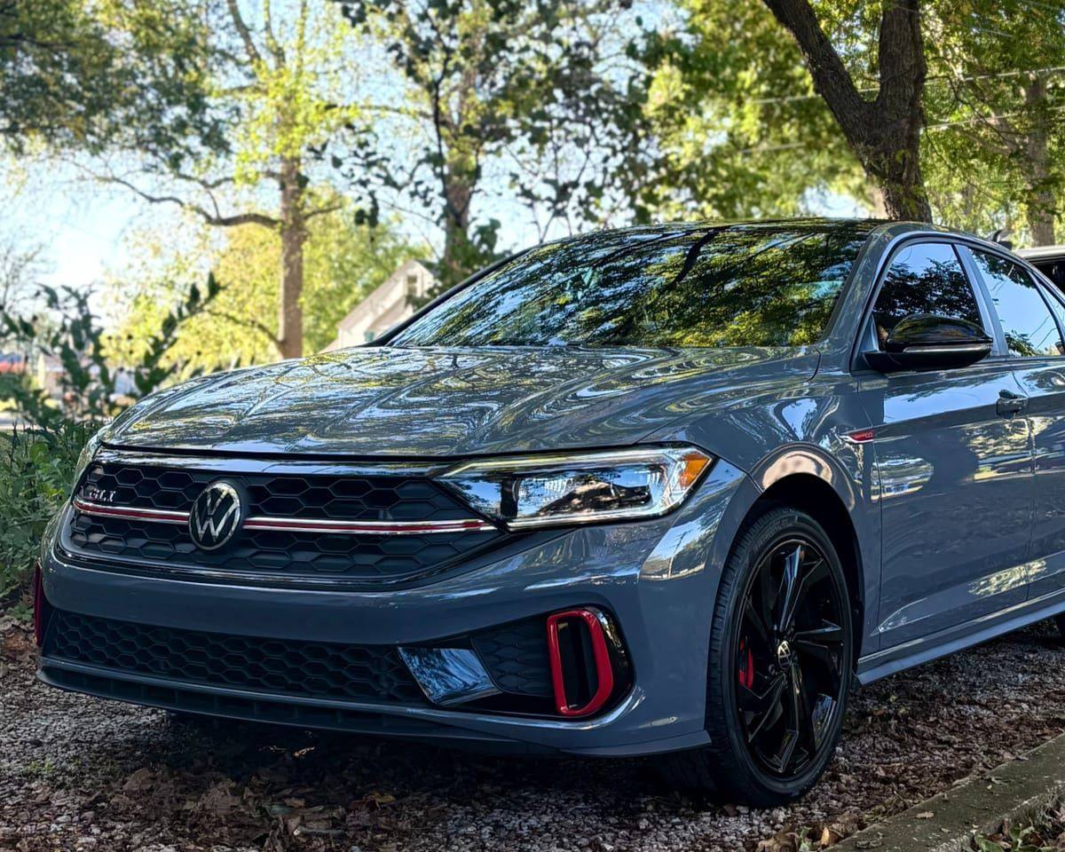 Gray VW Jetta GLI with sharp glossy finish after exterior detail